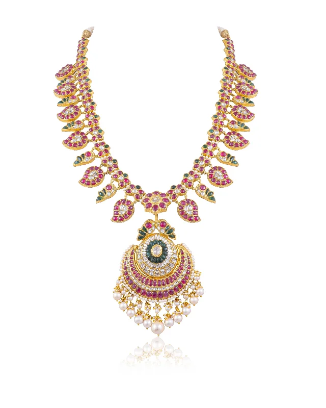 classic gold cuff bracelet Mevish Polki Long Necklace