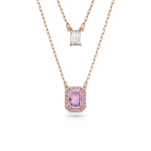 gold-plated snake chain bracelet Milllenia layered Necklace: Purple