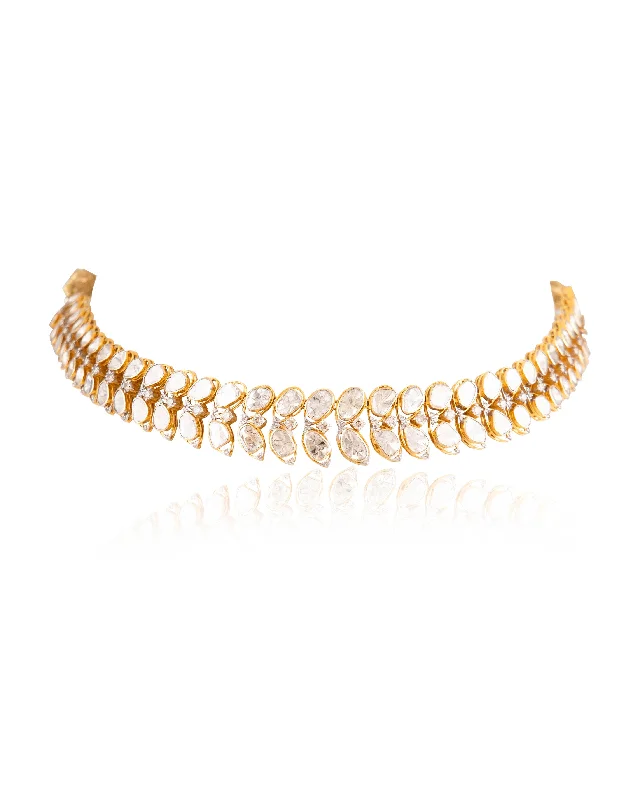 rose gold anklet chain Miya Polki And Diamond Necklace
