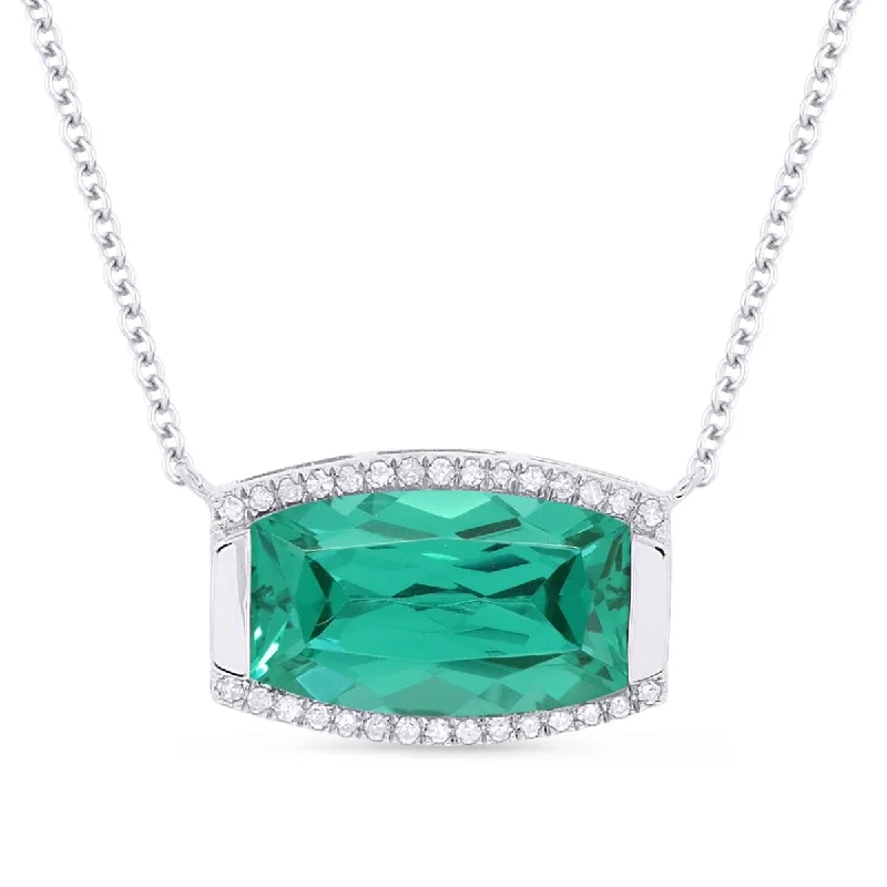 rose gold snake chain bracelet MODERN WHITE GOLD AND LAB GROWN PARAIBA NECKLACE, .08 CT TW