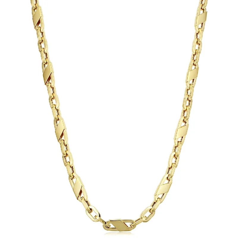 real peridot charm bracelet MODERN YELLOW GOLD FANCY MARINER LINK CHAIN