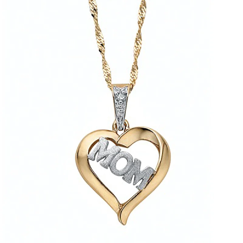 celestial meteor shower earrings Two-Tone Gold Diamond Mom Heart Necklace