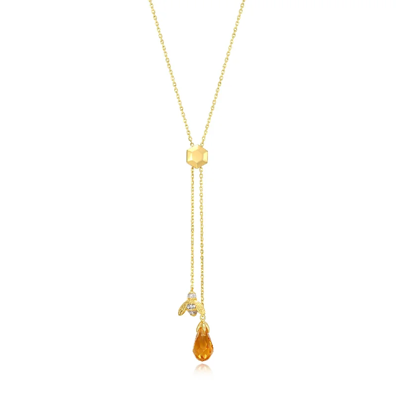 sterling silver dragonfly pendant Monte Luna Gold Plated & Citrine Bee Necklace