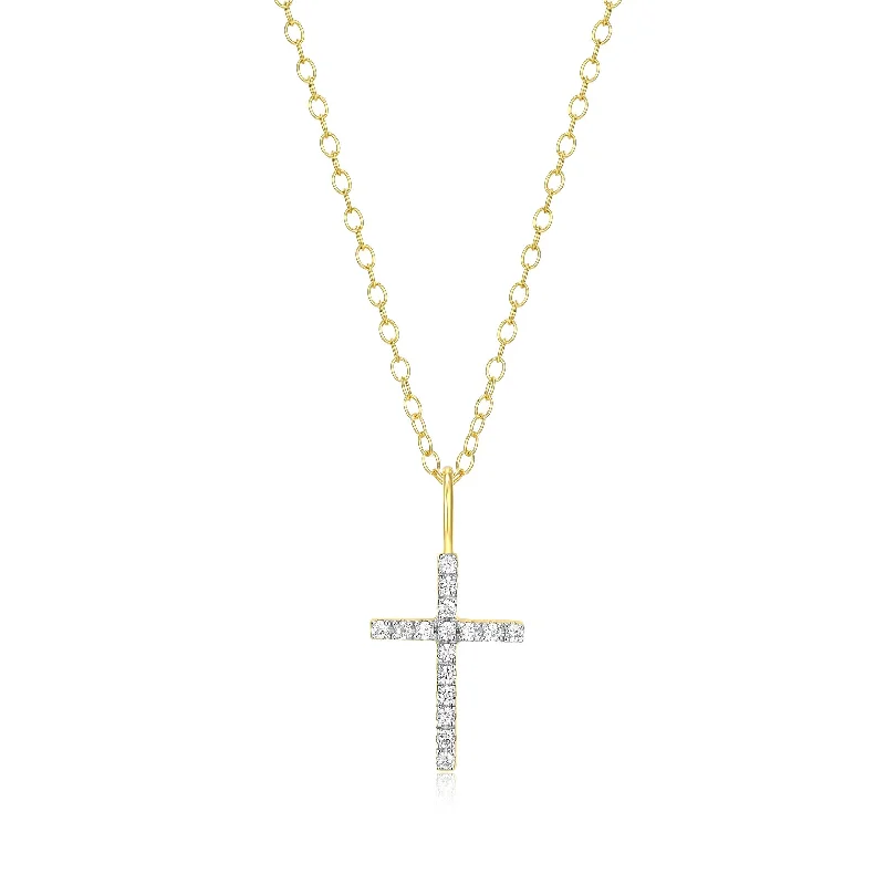 luxury diamond eternity ring Monte Luna Gold Plated Cross Necklace