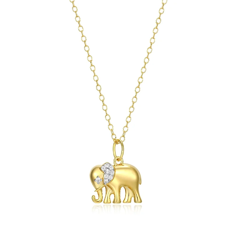 handcrafted braided silver bracelet Monte Luna Gold Plated Elephant Necklace