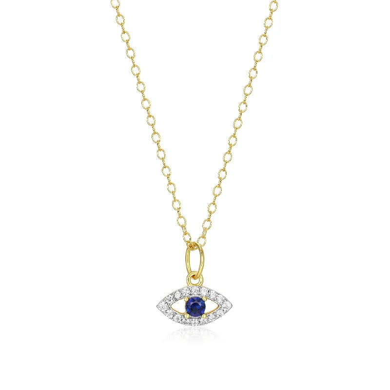 gold initial bracelet personalized Monte Luna Gold Plated Evil Eye Necklace