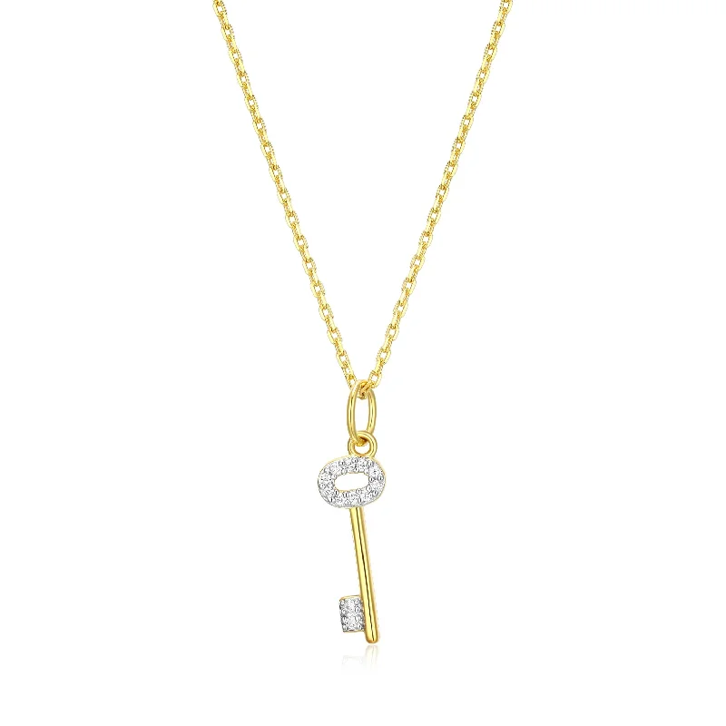 simple turquoise stud earrings Monte Luna Gold Plated Key Necklace