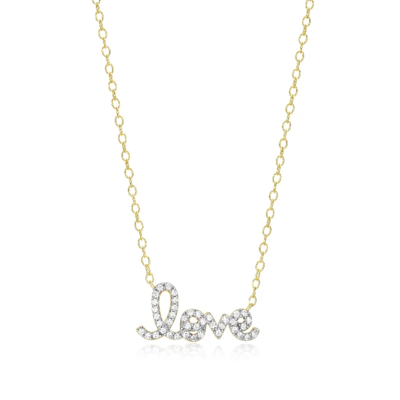 small diamond cross pendant Monte Luna Gold Plated Love Necklace