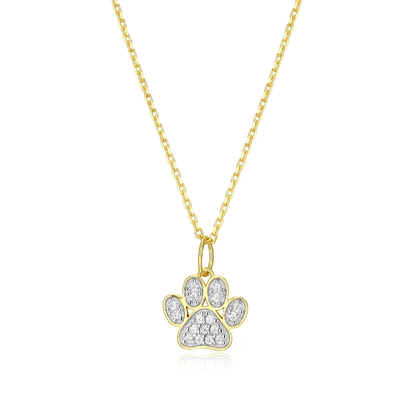 rose gold snake chain bracelet Monte Luna Gold Plated Paw Print Necklace