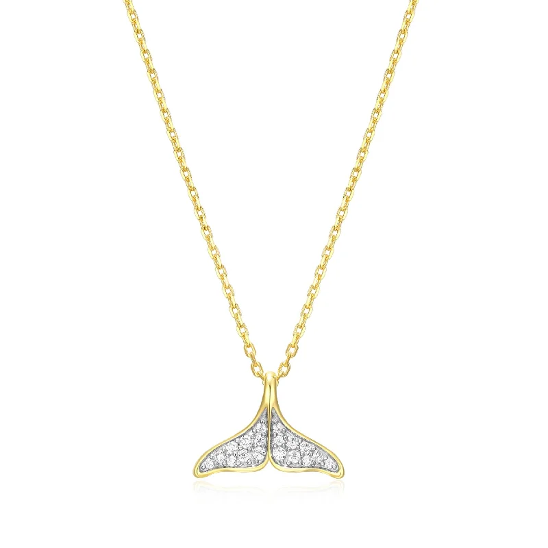 large statement turquoise ring Monte Luna Gold Plated Whale Tail Necklace