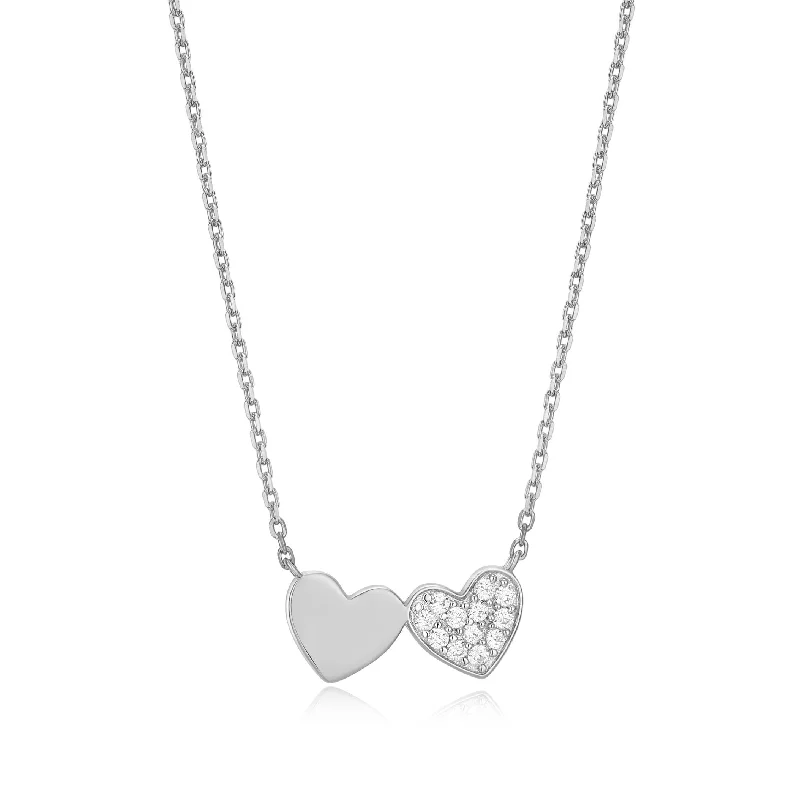 vintage-style filigree bracelet Monte Luna Sterling Silver  Double Heart Necklace