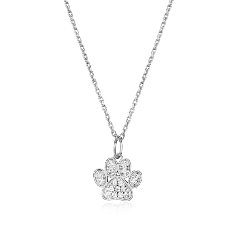 vintage lock and key necklace Monte Luna Sterling Silver Paw Print Necklace
