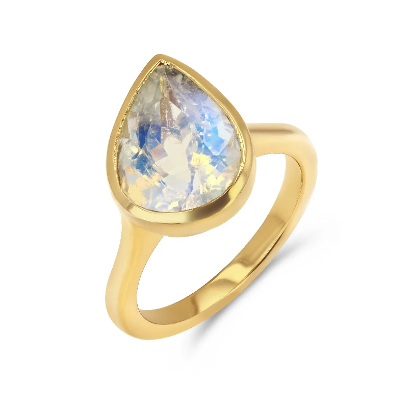 MOONSTONE TILTED BEZEL RING