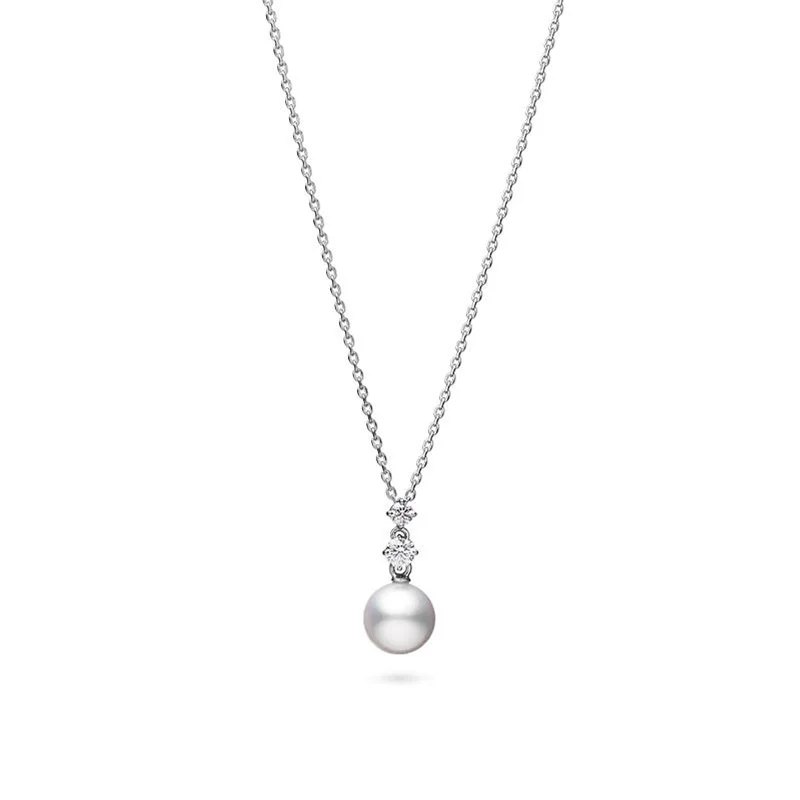 14k gold nose ring hoop Morning Dew Akoya Cultured Pearl Drop Pendant