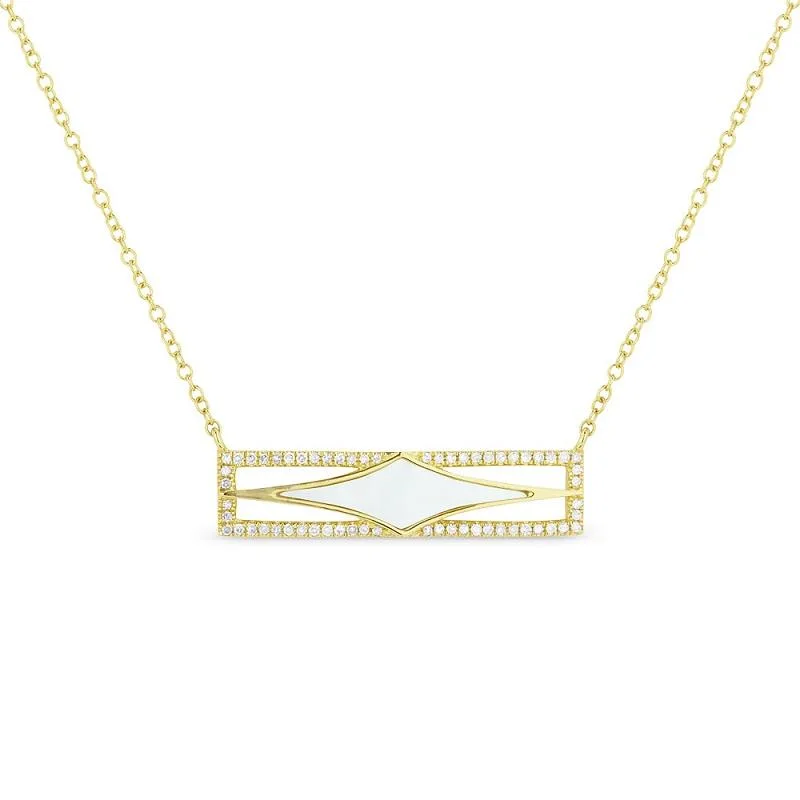 wedding band with diamonds MOTHER OF PEARL DIAMOND CUT NECKLACE