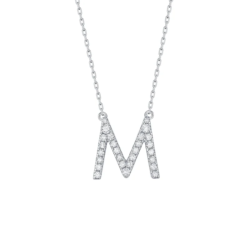 handmade lava stone bracelet My Type 0.29ct "M" Lab Grown Diamond Necklace NL-00158WHT