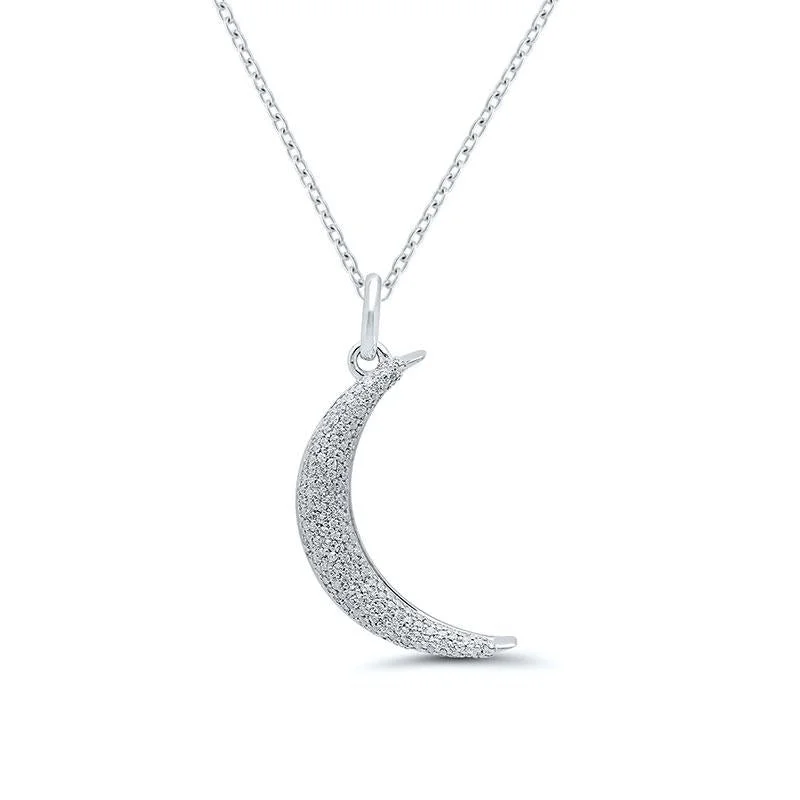 men’s woven leather bracelet MYSTICAL CRESCENT MOON DIAMOND PENDANT