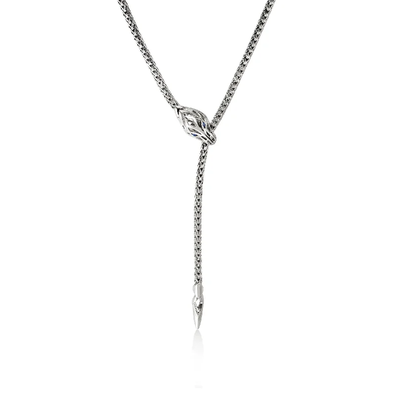 sterling silver charm anklet Naga Lariat, Sterling Silver, 2.5MM