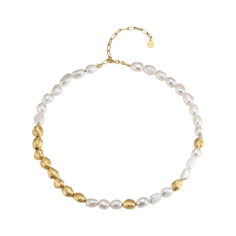 zodiac constellation bracelet silver Collar Wilma 18K Gold Plated Necklace w. Pearls