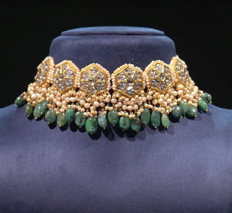 handmade clay bead earrings Navya Polki Choker