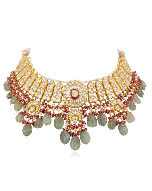 dainty heart charm necklace Nikhila Polki Necklace