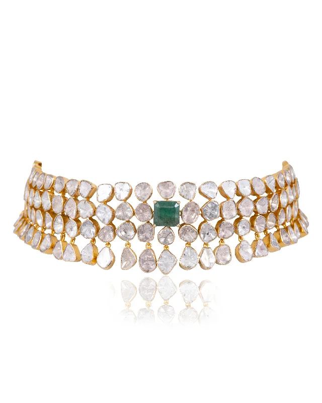 handcrafted gemstone ring women Niyati Polki Necklace