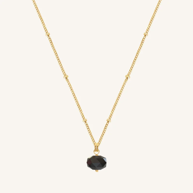 black diamond eternity band Opulent Black Spinel Necklace - Stone of Energy