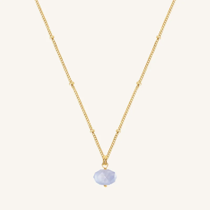 dainty sapphire stacking rings Opulent Blue Lace Agate Necklace - Stone of Loyalty