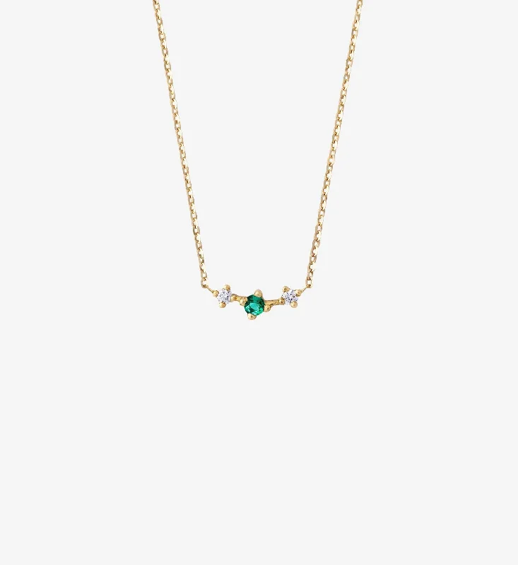 dainty rose gold chain bracelet Trio Emerald Necklace 0.09 in 14K Yellow Gold