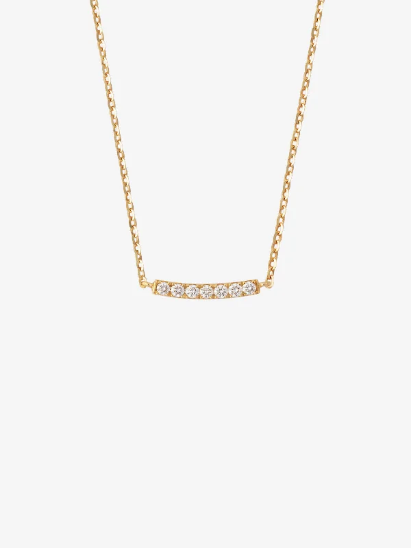 simple crystal pendant necklace Diamond Line 0.07 14K Gold Necklace w. Diamonds