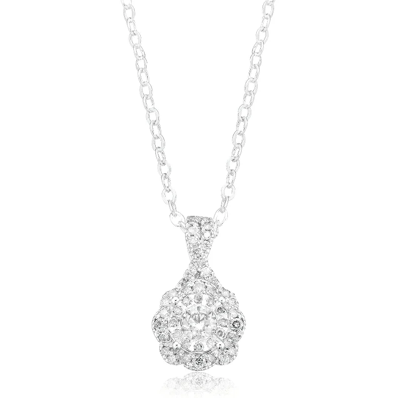 gemstone infinity bracelet Paris 14ct White Gold with Round Brilliant Cut 1/2 CARAT tw of Diamond Pendant