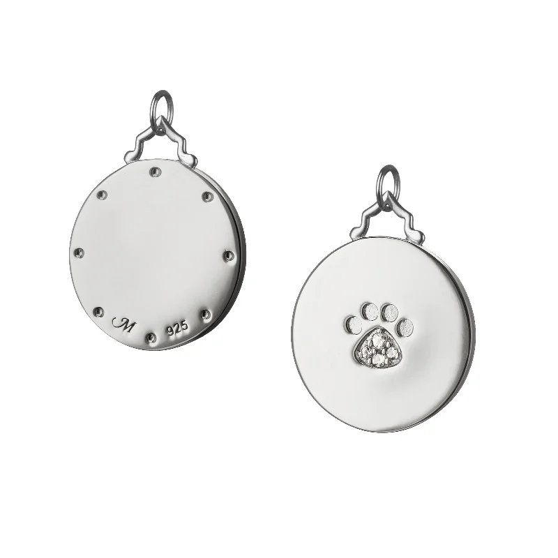 statement gemstone necklace handmade PAW PRINT CHARM WITH SAPPHIRES
