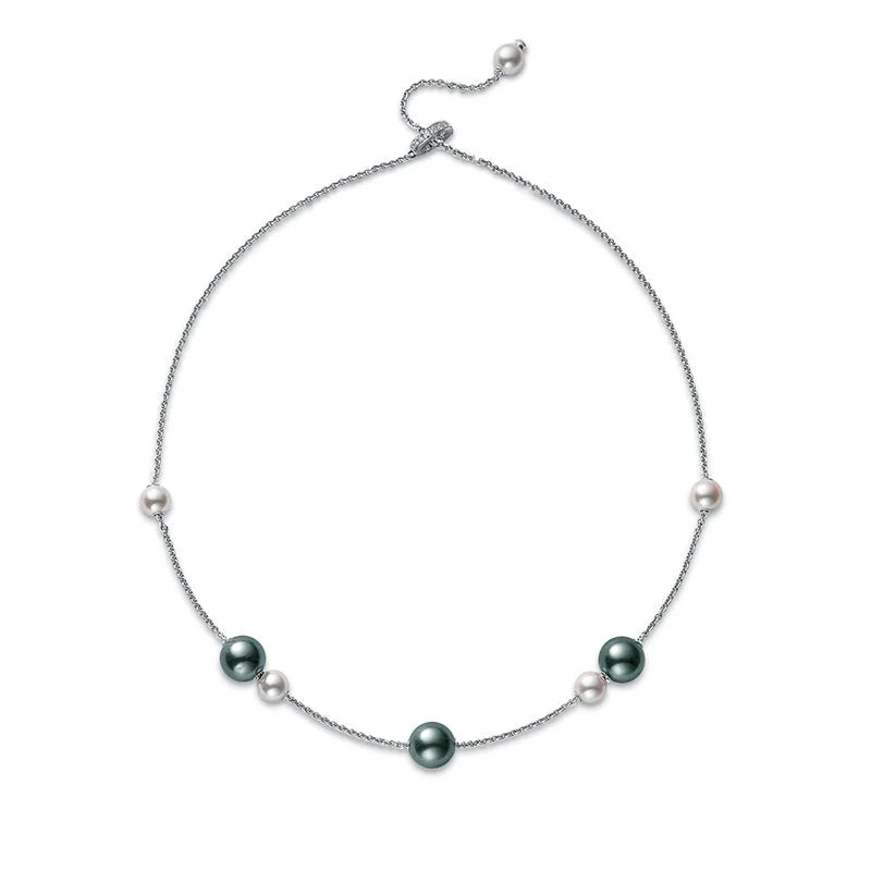 simple gold stacking rings Pearls in Motion Black South Sea and Akoya Cultured Pearl Necklace with Diamonds in 18K White Gold simple gold stacking rings Pearls in Motion Black South Sea and Akoya Cultured Pearl Necklace with Diamonds in 18K White Gold