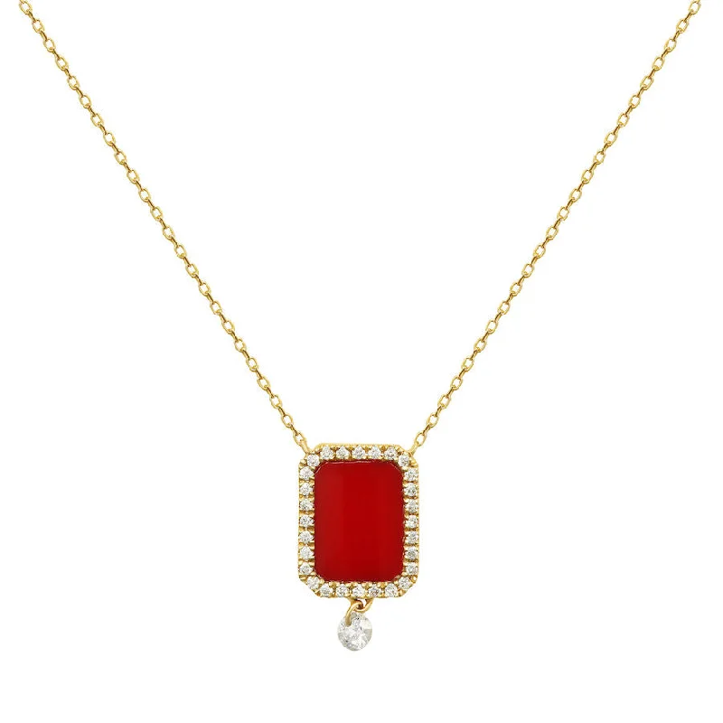 celestial galaxy planet necklace Collier Semi Precious 18K Gold or Whitegold Necklace w. Coral & Diamonds