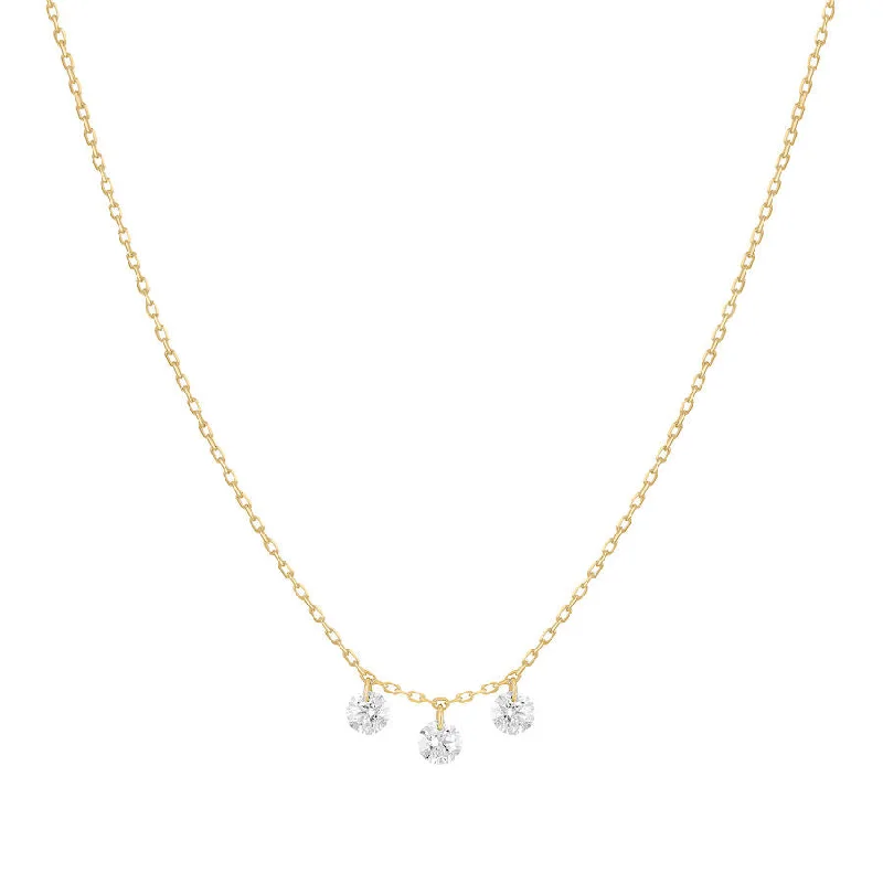 braided gold chain bracelet Danaé hanging 18K Gold Necklace w. Diamonds
