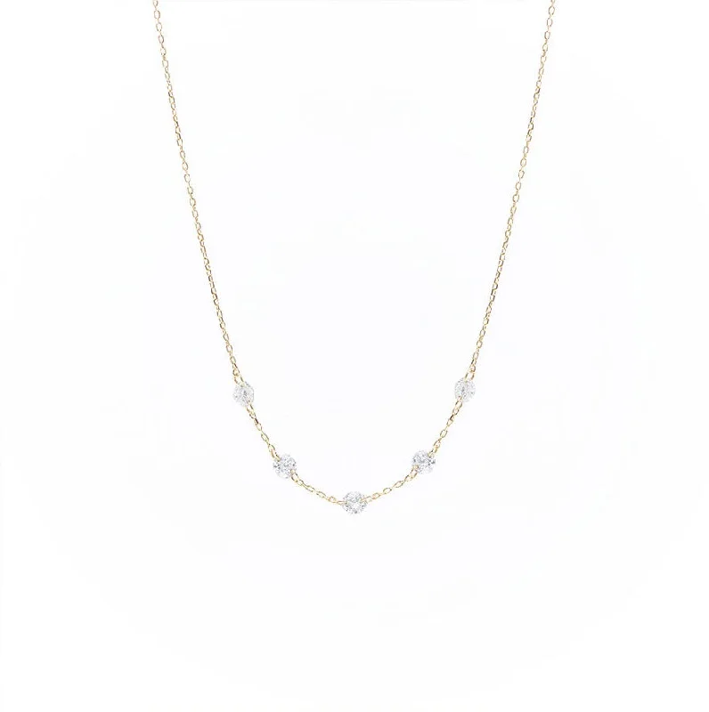 gold bar earrings minimalist Danaé Encrusted 18K Gold Necklace w. Diamonds