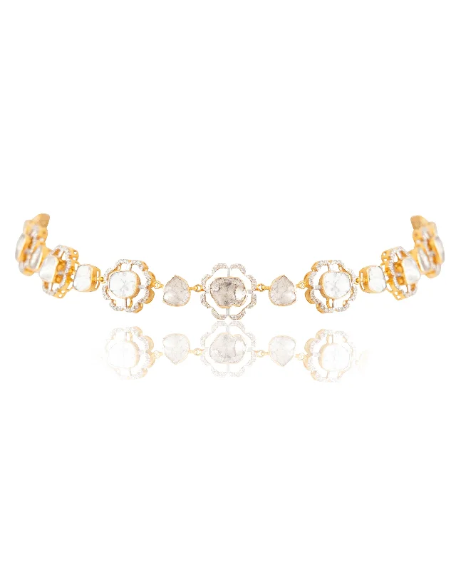 elegant pearl necklace with diamonds Piyusha Polki And Diamond Choker
