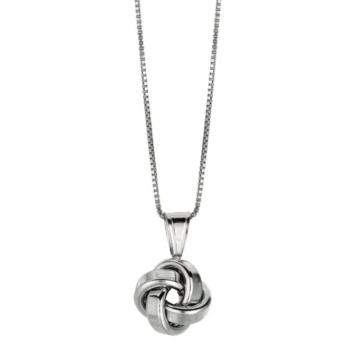 round-cut blue sapphire earrings Polished Love Knot Necklace