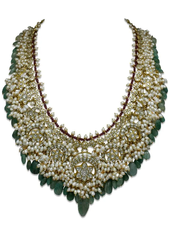 cubic zirconia stud earrings classic Pranjal Polki Long Necklace