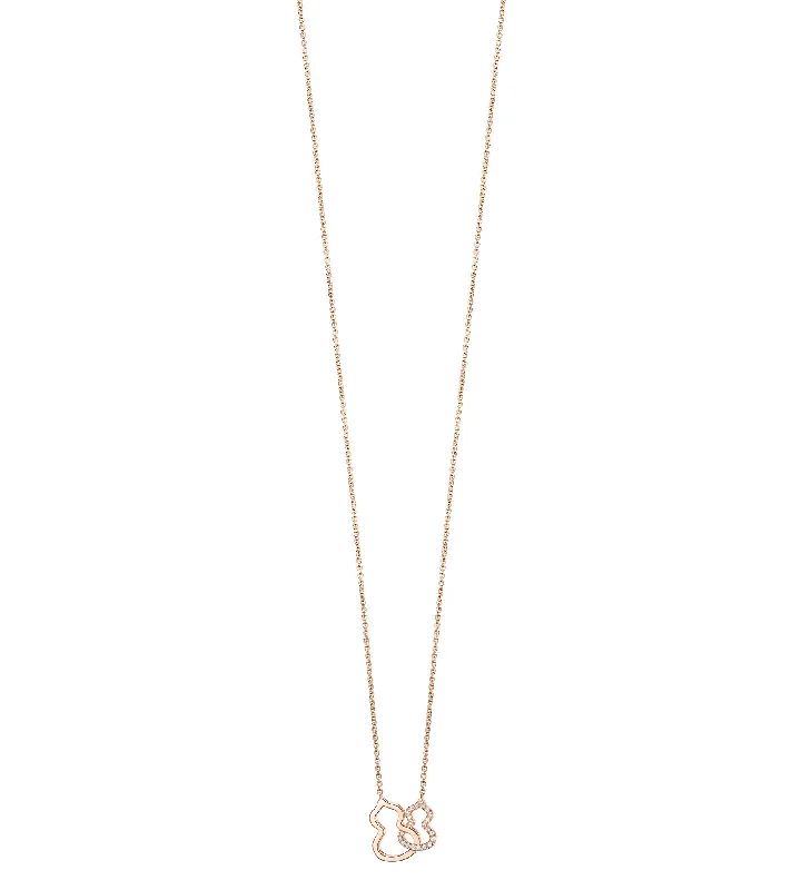 rose gold infinity bracelet Petite Double Wulu necklace in 18K rose gold with diamonds rose gold infinity bracelet Petite Double Wulu necklace in 18K rose gold with diamonds
