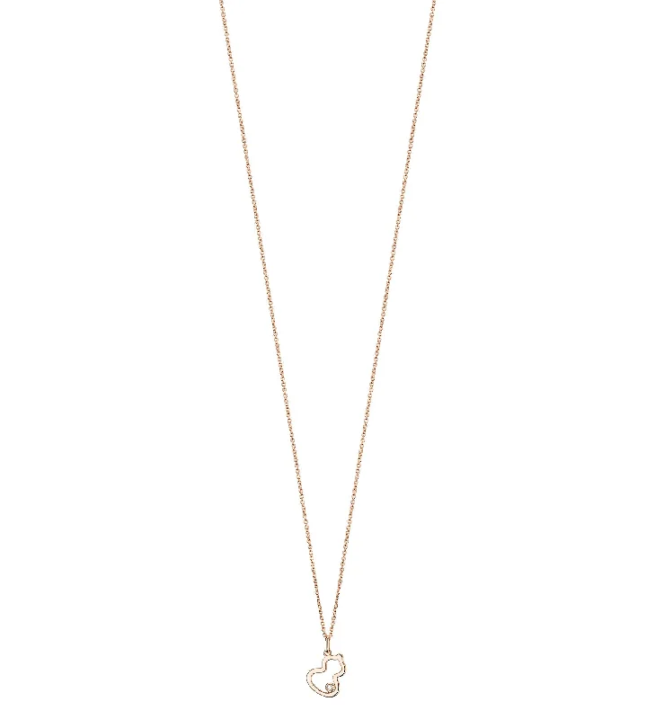 14k gold nose ring hoop Petite Wulu necklace in 18K rose gold with a diamond