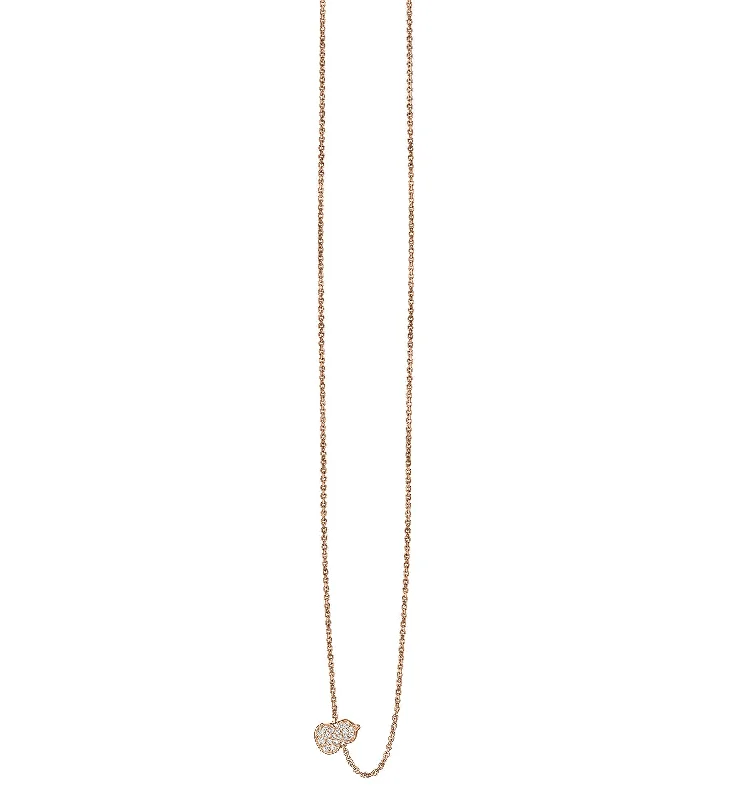 sterling silver toe ring set Petite Wulu necklace in 18K rose gold with diamonds