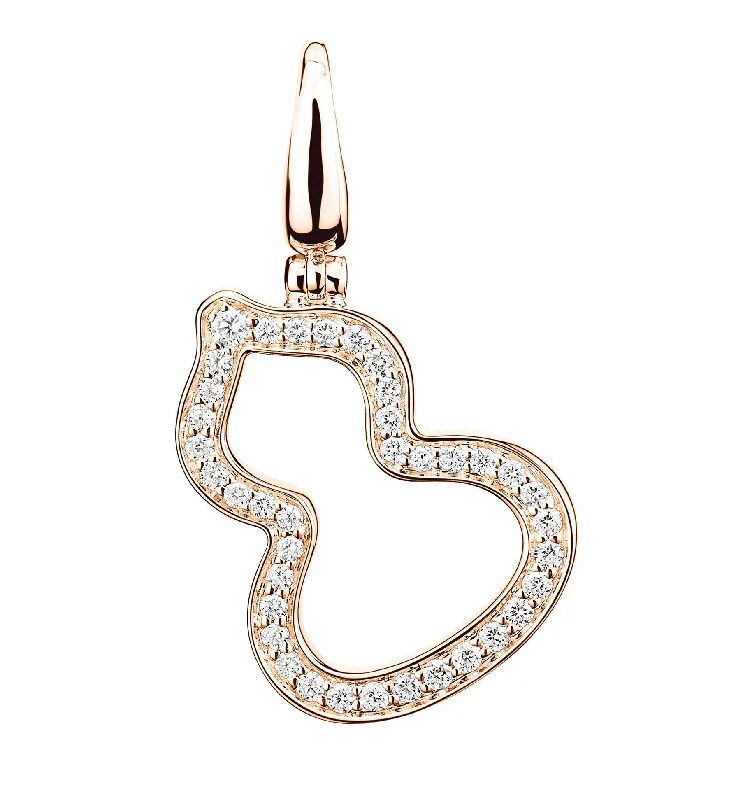 personalized initial ring stackable Small Wulu pendant in 18K rose gold with diamonds personalized initial ring stackable Small Wulu pendant in 18K rose gold with diamonds