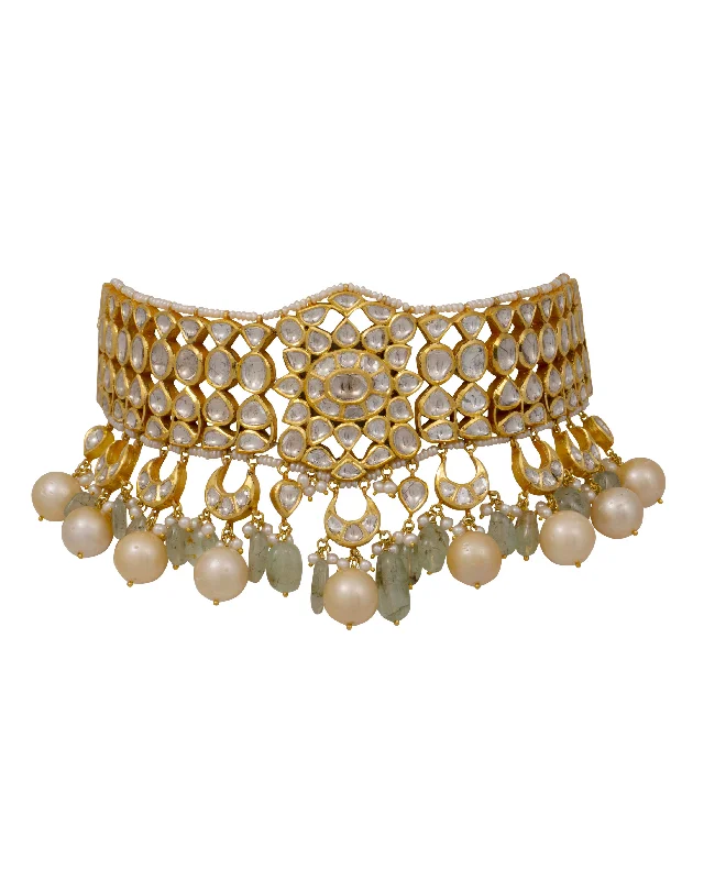 minimalist clover charm bracelet Radhika Jadau Polki Choker