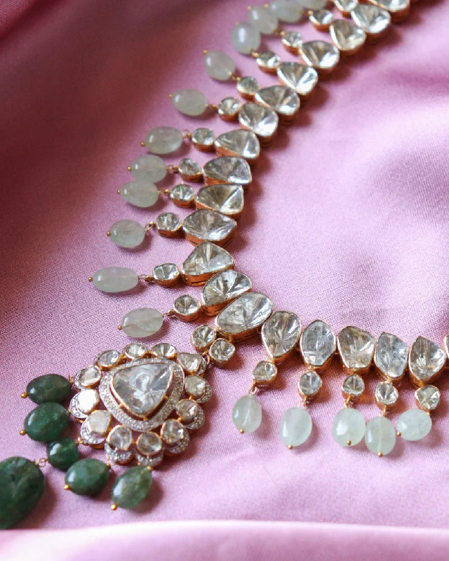boho gemstone anklet Reshma Polki And Diamond Necklace