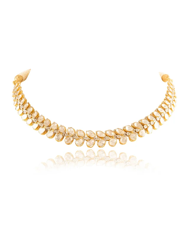 boho beaded statement necklace Rishu Polki And Diamond Necklace