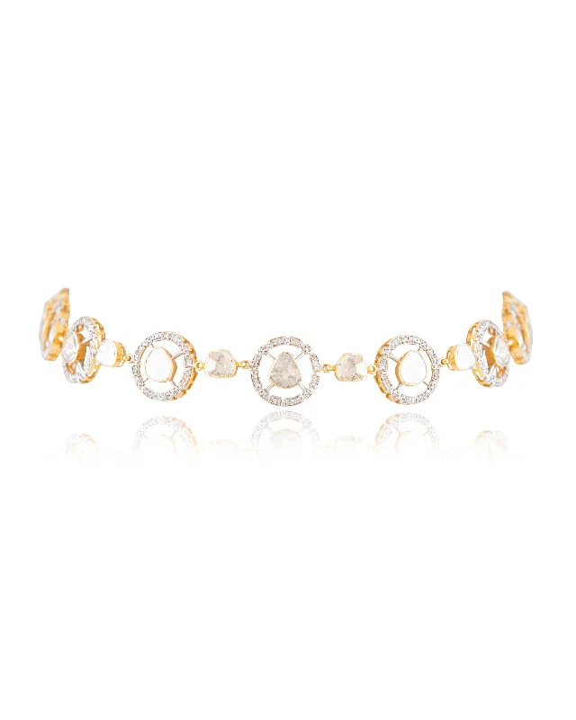 diamond halo pendant necklace Ritu Polki And Diamond Necklace