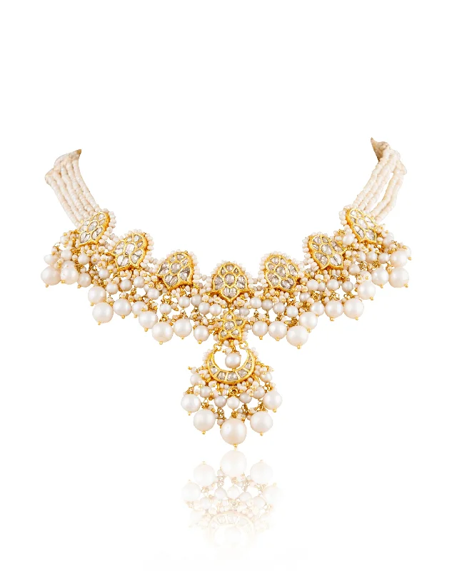 thin gold wedding band women Ritu Polki Necklace
