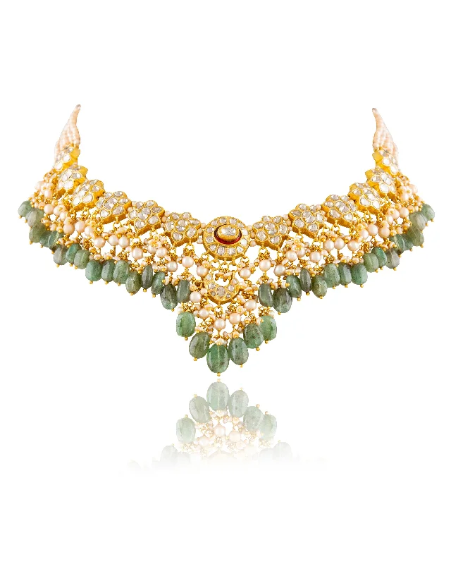 classic tennis bracelet white gold Riya Polki Necklace