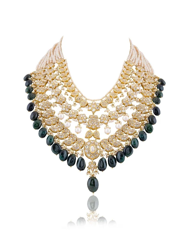 modern baguette diamond ring Riyana Polki Long Necklace